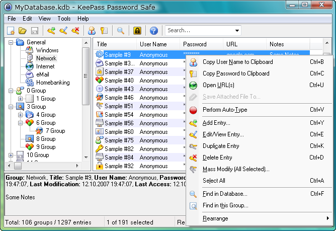 KeePass Password Safe screenshot