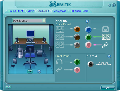 Realtek HD Audio screenshot (410 pix)