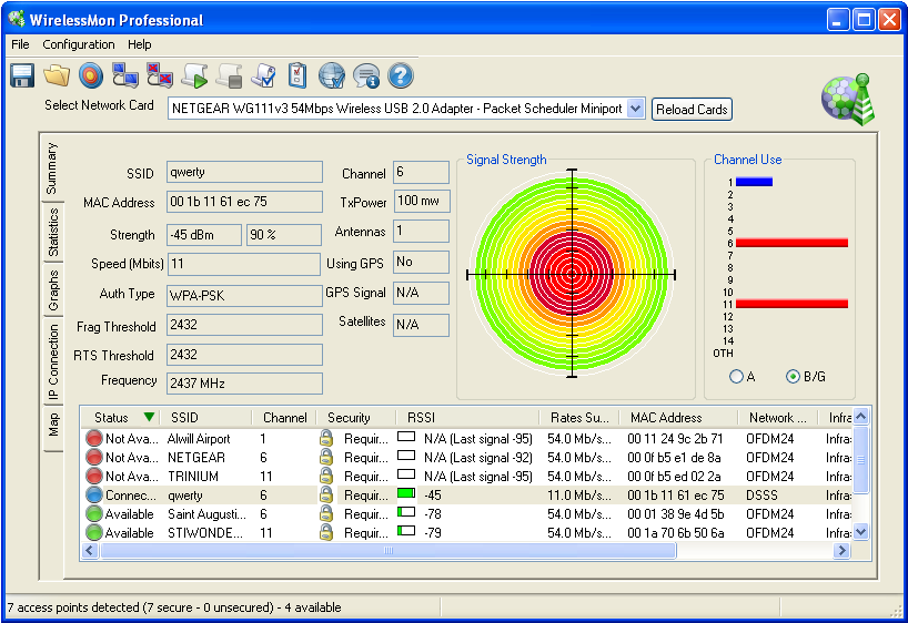 PassMark WirelessMon screenshot
