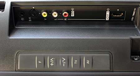 Panasonix TX-37LZD80F aansluitingen zijkant