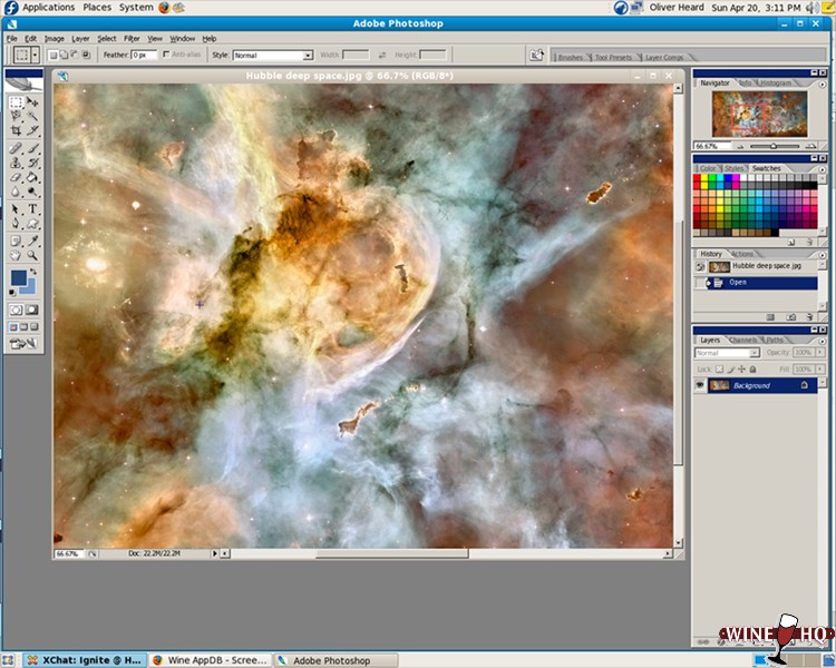 Adobe Photoshop CS2 in Fedora m.b.v. Wine