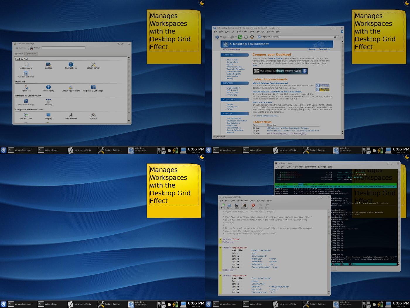 KDE 4 - The Desktopgrid Effect