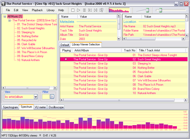 foobar2000 0.9.5.4 beta 2 screenshot