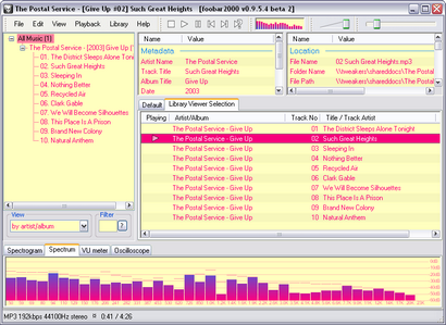 foobar2000 0.9.5.4 beta 2 screenshot (410 pix)