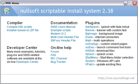 Nullsoft Scriptable Install System 2.38 screenshot (481 pix)