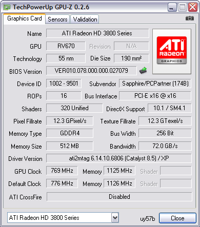 GPU-Z 0.2.6 screenshot