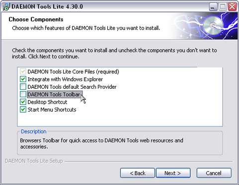 Daemon Tools 4.30.0 installatie screenshot (481 pix)