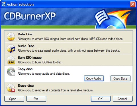 CDBurnerXP screenshot (481 pix)