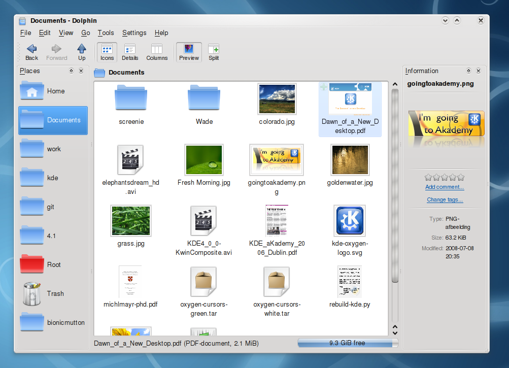 KDE 4.1 - Icon preview in Dolphin