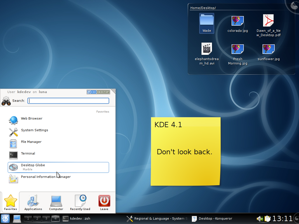 KDE 4.1 - Vernieuwde Kickoff-applicatielauncher