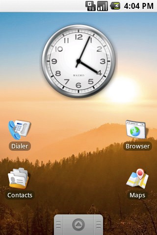 Android 0.9 home screen