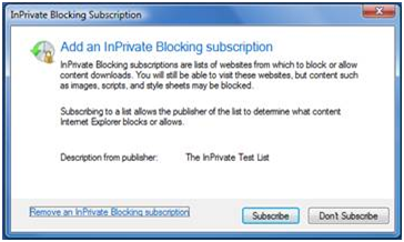 Internet Explorer 8 - Inprivate browsing