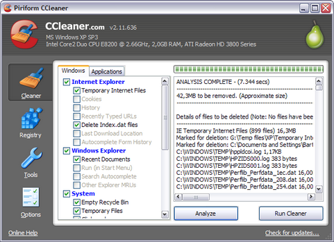 Crap Cleaner 2.11.636 screenshot (481 pix)
