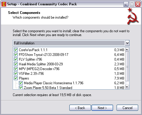 Combined Community Codec Pack 21.9.2008 setup (481 pix)