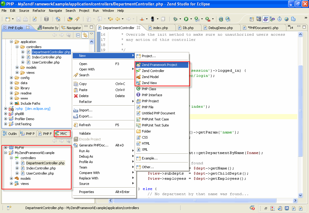 Zend Studio for Eclipse - Zend Framework