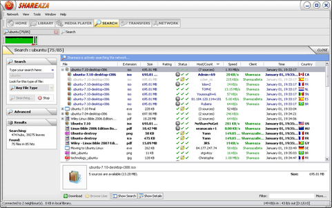 Shareaza 2.3.1.0 screenshot (481 pix)