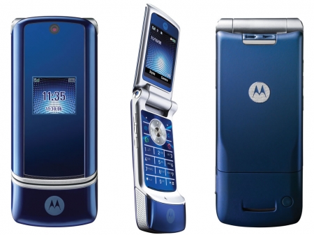Motorola KRZR K1 Blauw, Zilver, Zwart