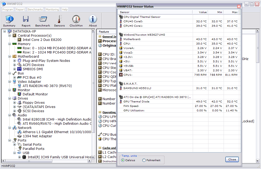 HWiNFO32 2.30 screenshot