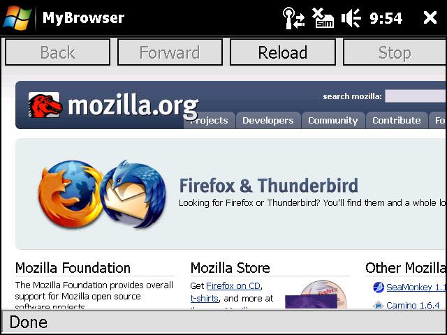Firefox Mobile op Windows Mobile