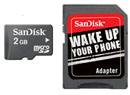 Sandisk microSD 2GB Card with SD Adapter
