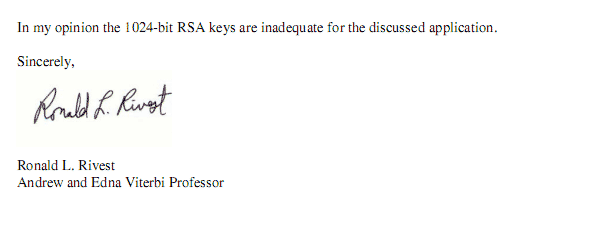 Brief van encryptie-expert Ron Rivest pagina 2/2