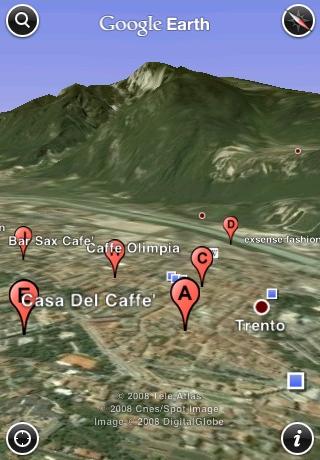 Screenshot Google Earth for iPhone