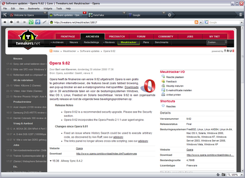 Opera 9.62 screenshot (481 pix)