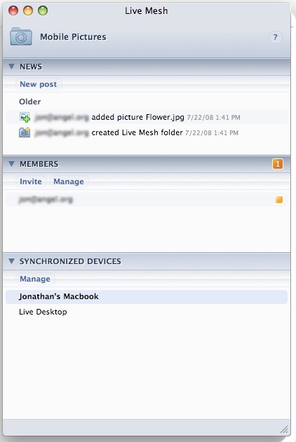 Live Mesh - Mac OS X-software
