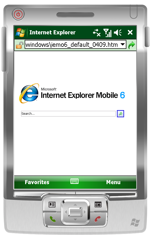 IE Mobile 6 startpagina