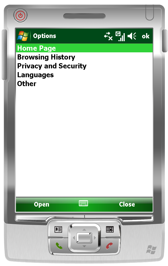IE Mobile 6 options
