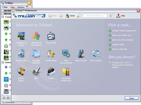 Trillian 3.1 screenshot (481 pix)