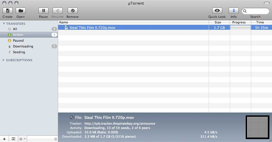 �Torrent Mac screenshot