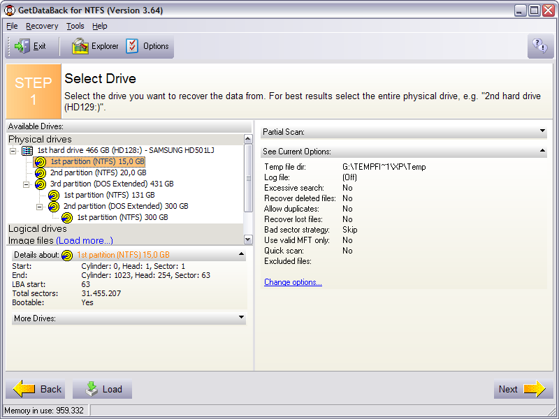 GetDataBack 3.64 screenshot