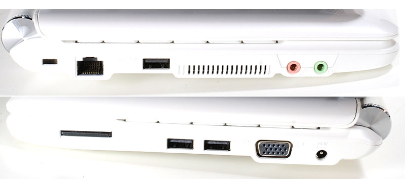 Netbooks deel 2: Asus Eee PC 1000h poorten