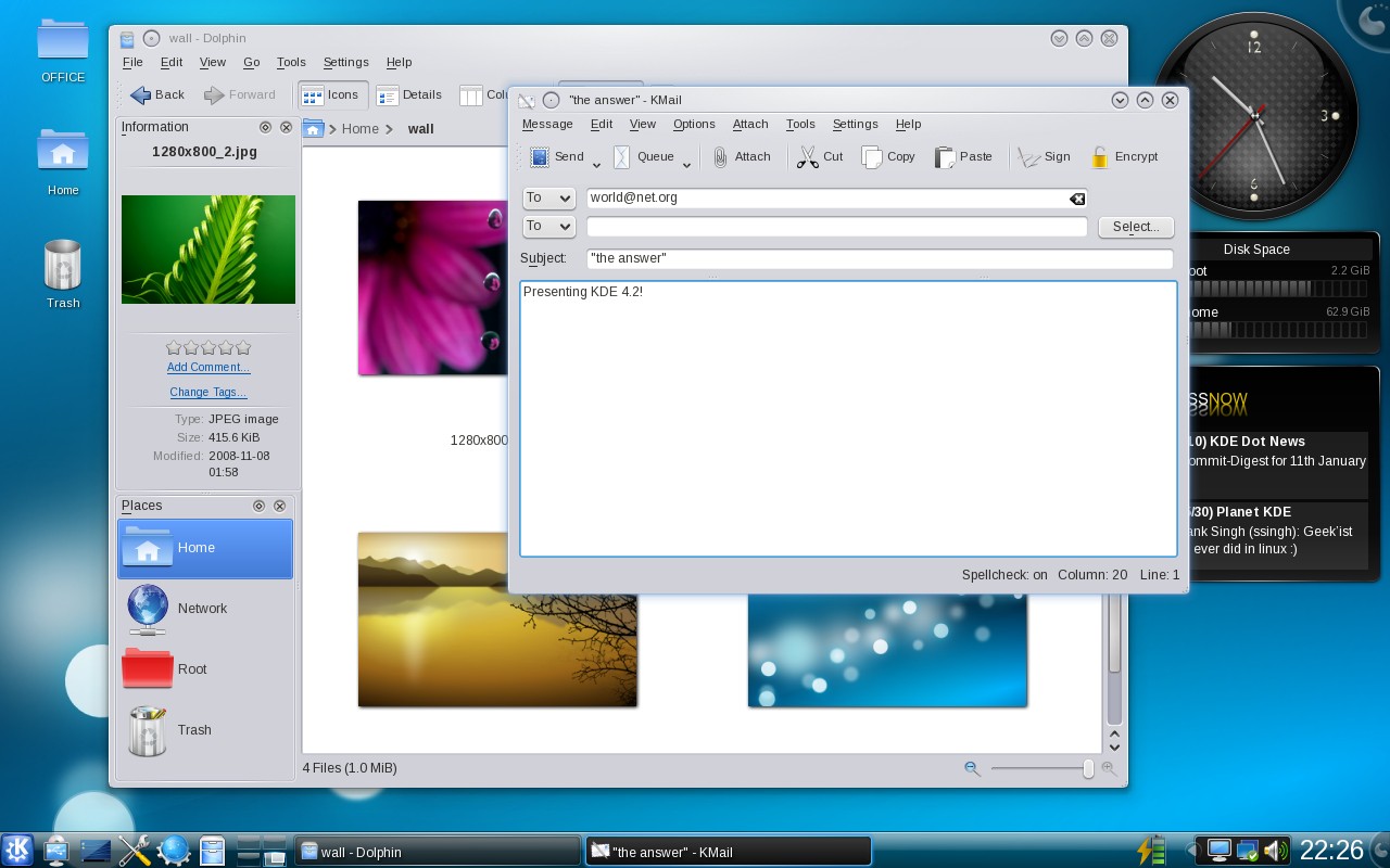 KDE 4.2.0 desktop