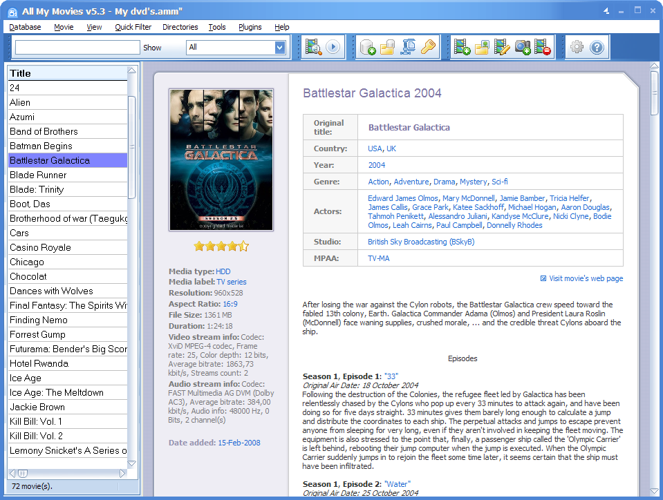 All My Movies 5.3 screenshot