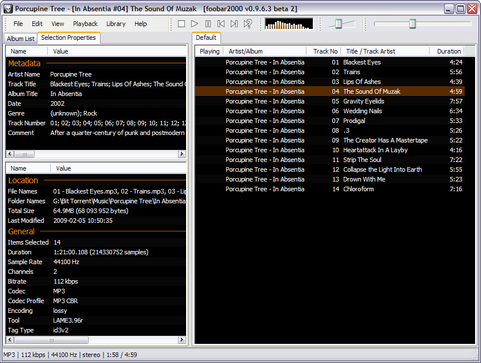 foobar2000 0.9.6.3 b�ta 2 screenshot (481 pix)