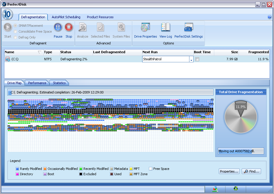 PerfectDisk 10 screenshot