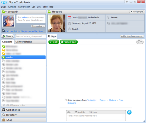 Skype for Windows 4.0 screenshot (481 pix)