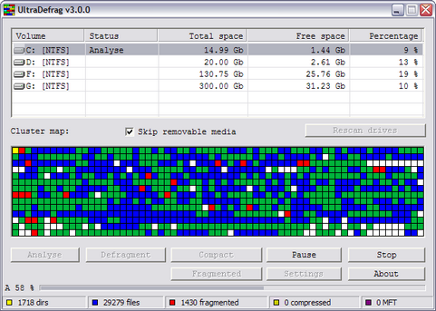 UltraDefrag 3.0 screenshot (481 pix)