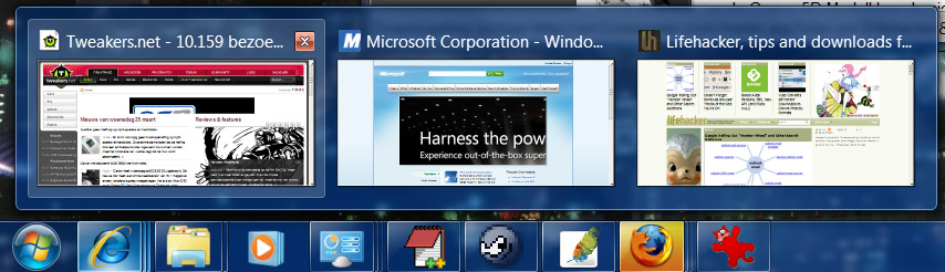 Windows 7 nader bekeken - Aero Peek