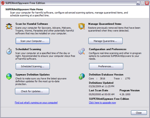 SUPERAntiSpyware 4.26.1000 screenshot (481 pix)