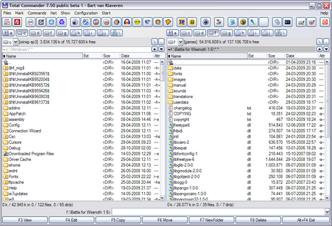 Total Commander 7.50 b�ta 1 screenshot (481 pix)