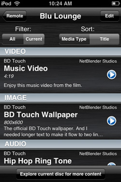 BD Touch -- 'Lounge-applicatie' voor het opvragen van eerder bekeken content