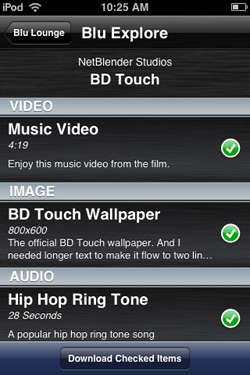 BD Touch -- 'Explore-applicatie' voor het opvragen van beschikbare BD Live-content