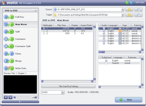 DVDFab 5.2.5.0 screenshot (481 pix)