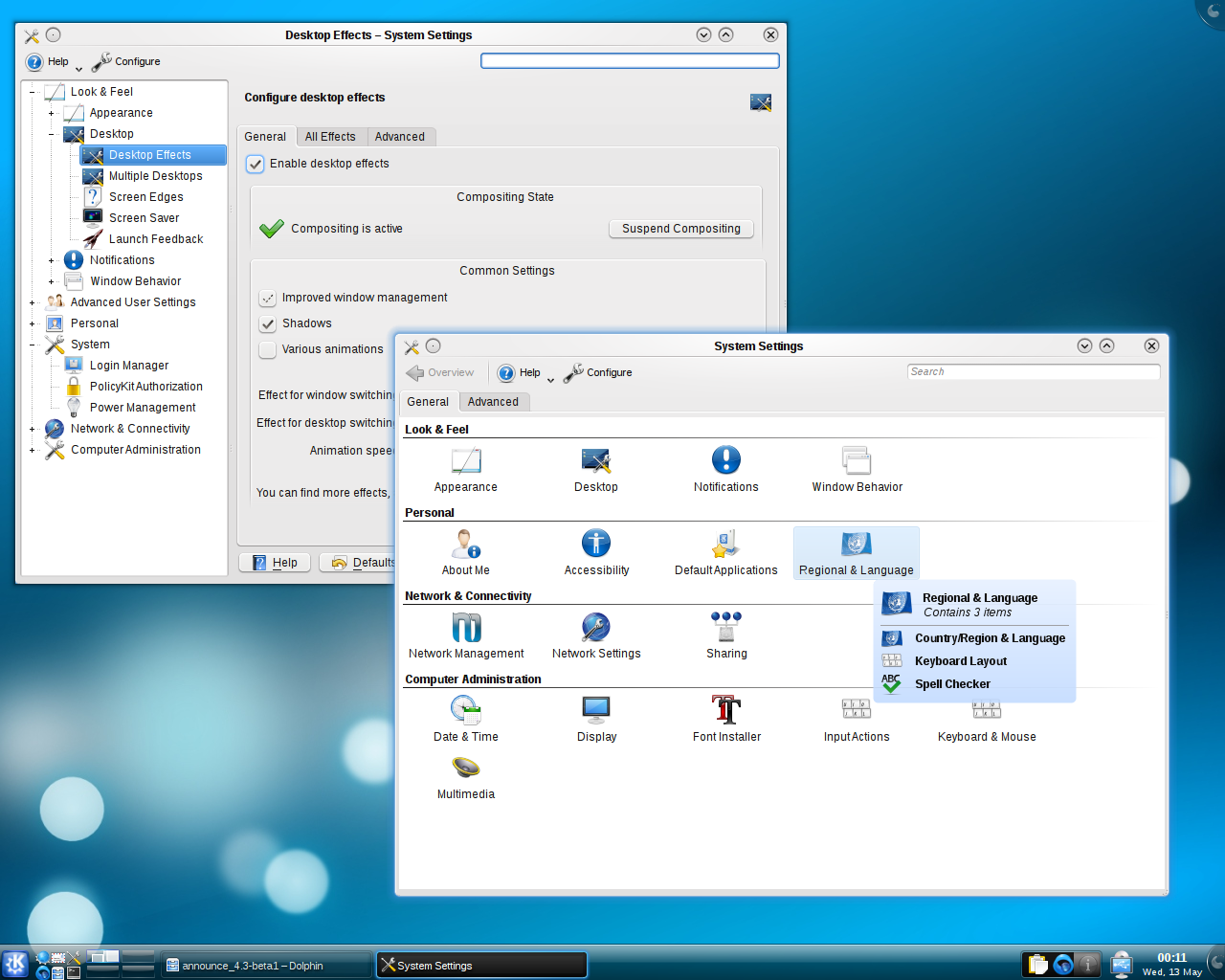 KDE 4.3 b�ta 1