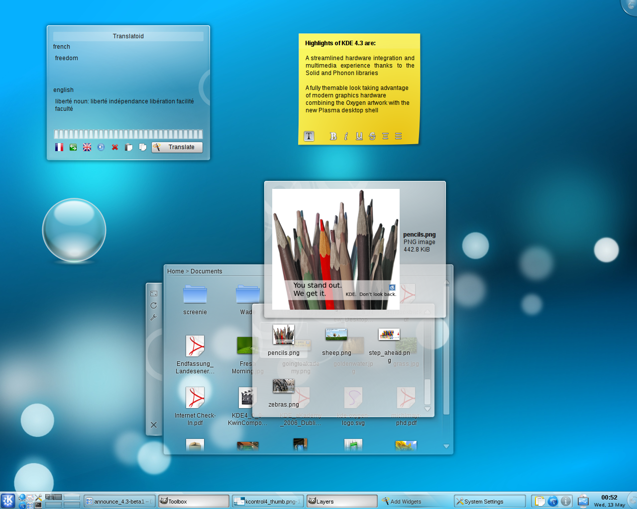 KDE 4.3 b�ta 1