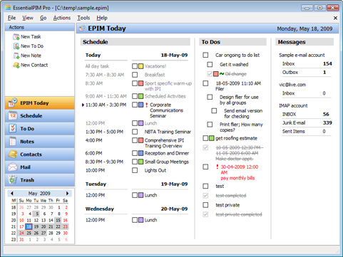 EssentialPIM 3.0 screenshot (481 pix)