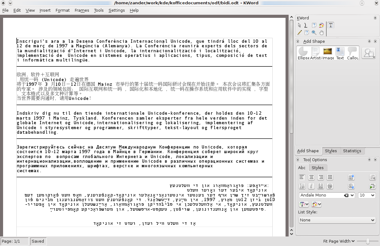 KOffice 2.0.0 - Kword